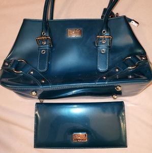Turquoise Beijo bag and wallet